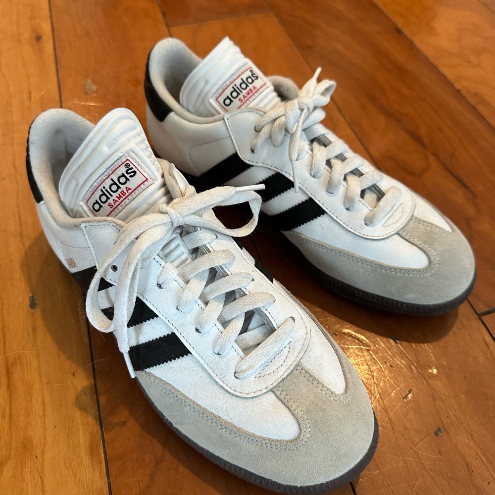 Adidas Samba White and Black Trainers